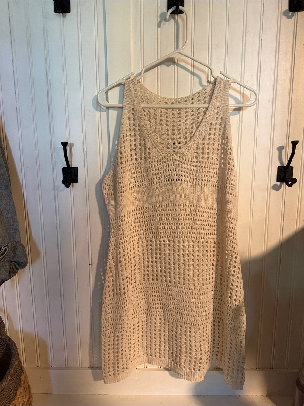 Cupshe Cream Crochet Knit Swim Coverup Dress- never worn - no tags